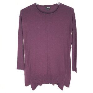 NWT A.N.A Womens PS Dark Purple Pullover Tunic Sweater Round Neck Long Sleeve